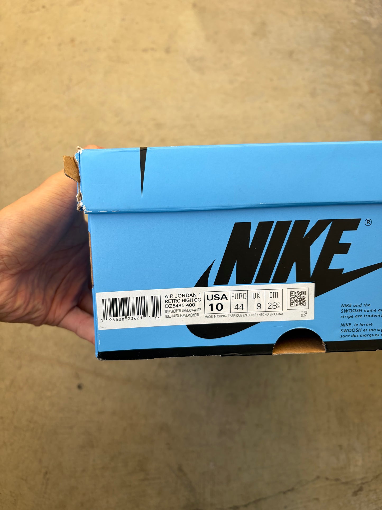 Jordan 1 Retro High OG UNC Toe (Men's) (US 10)