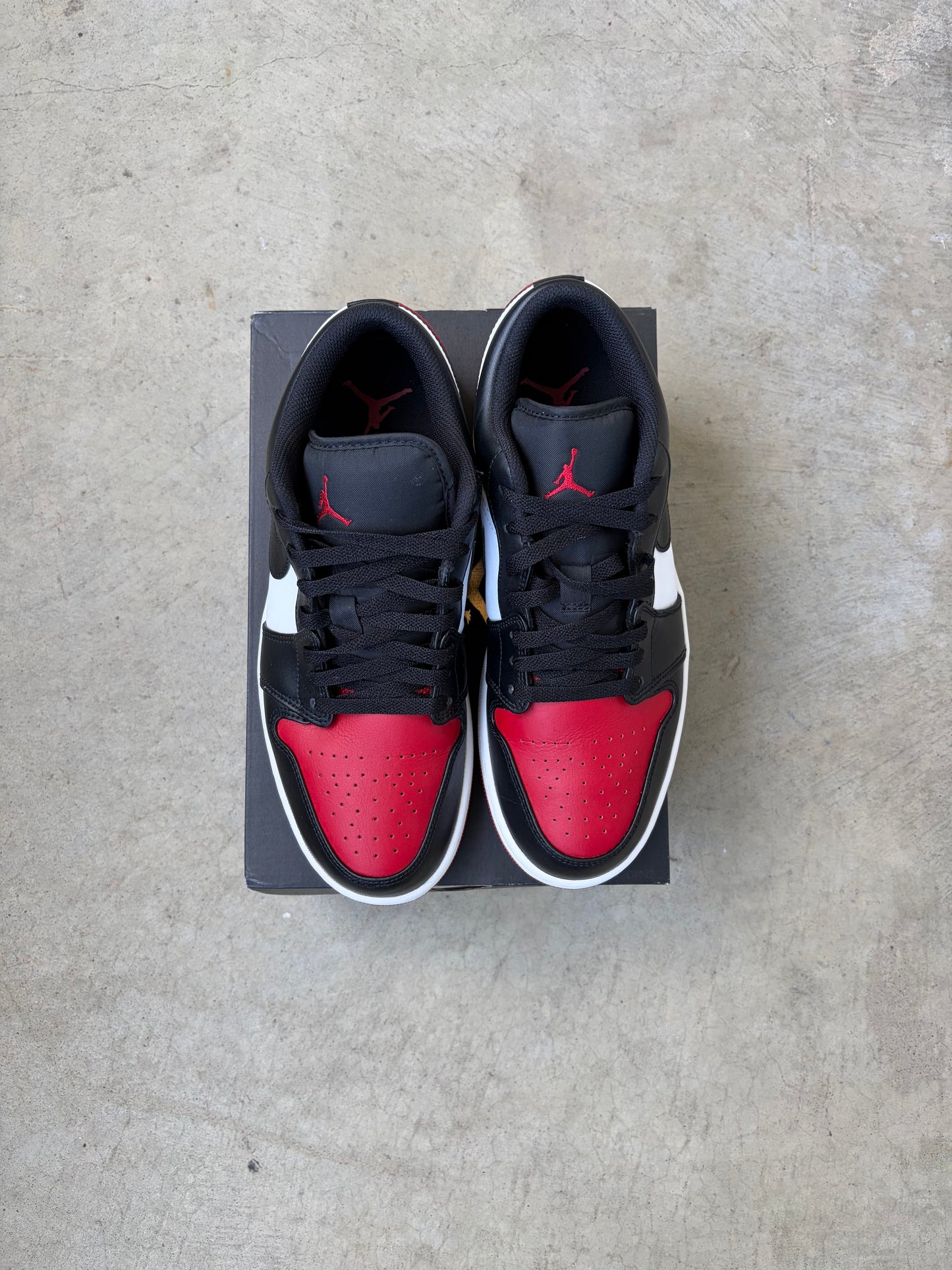 Jordan 1 Low Bred Toe 2.0 (Men's) (US 10.5)