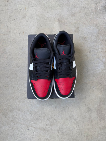 Jordan 1 Low Bred Toe 2.0 (Men's) (US 10.5)