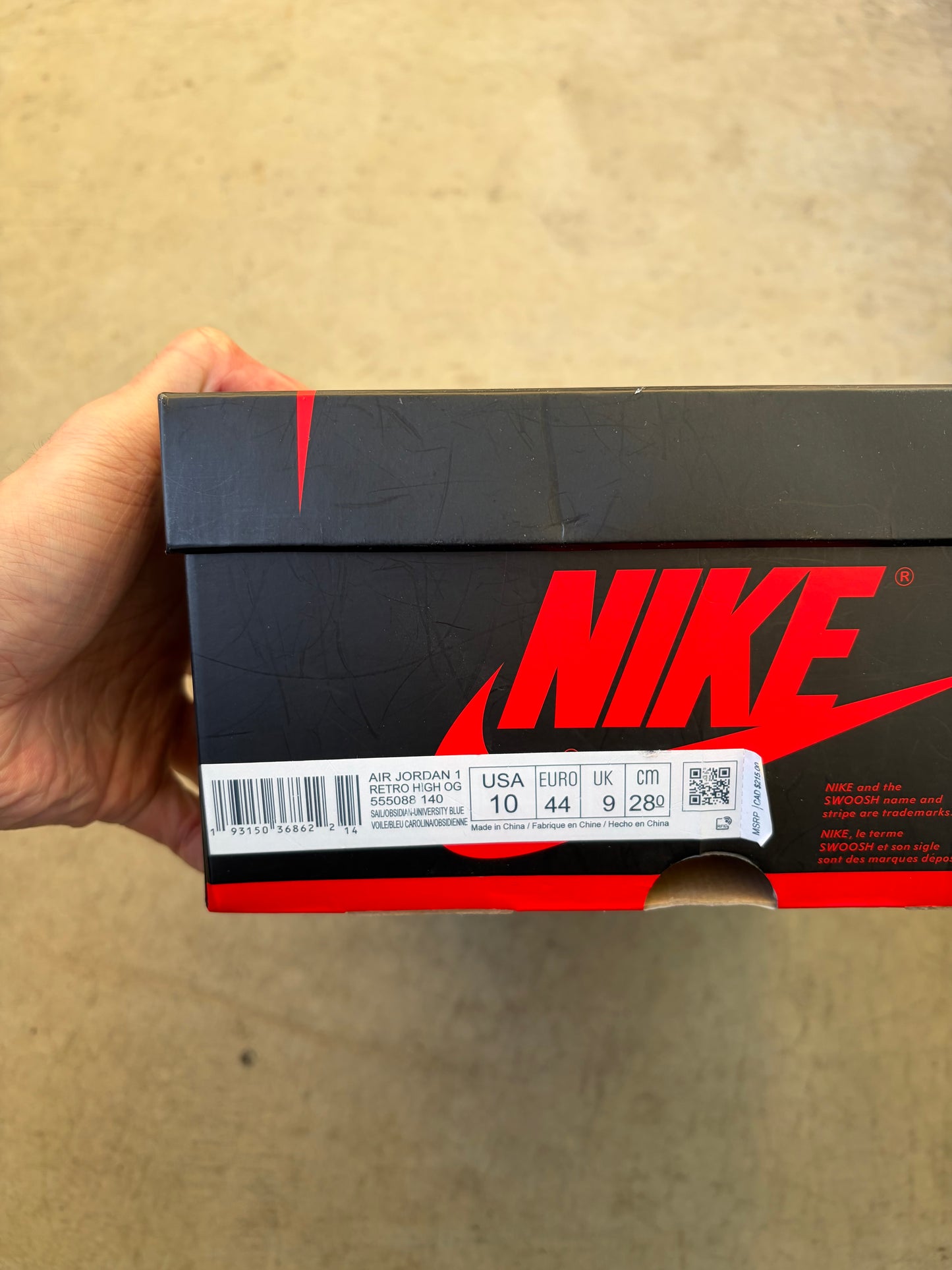 Jordan 1 Retro High Obsidian (Men's) (US 10)