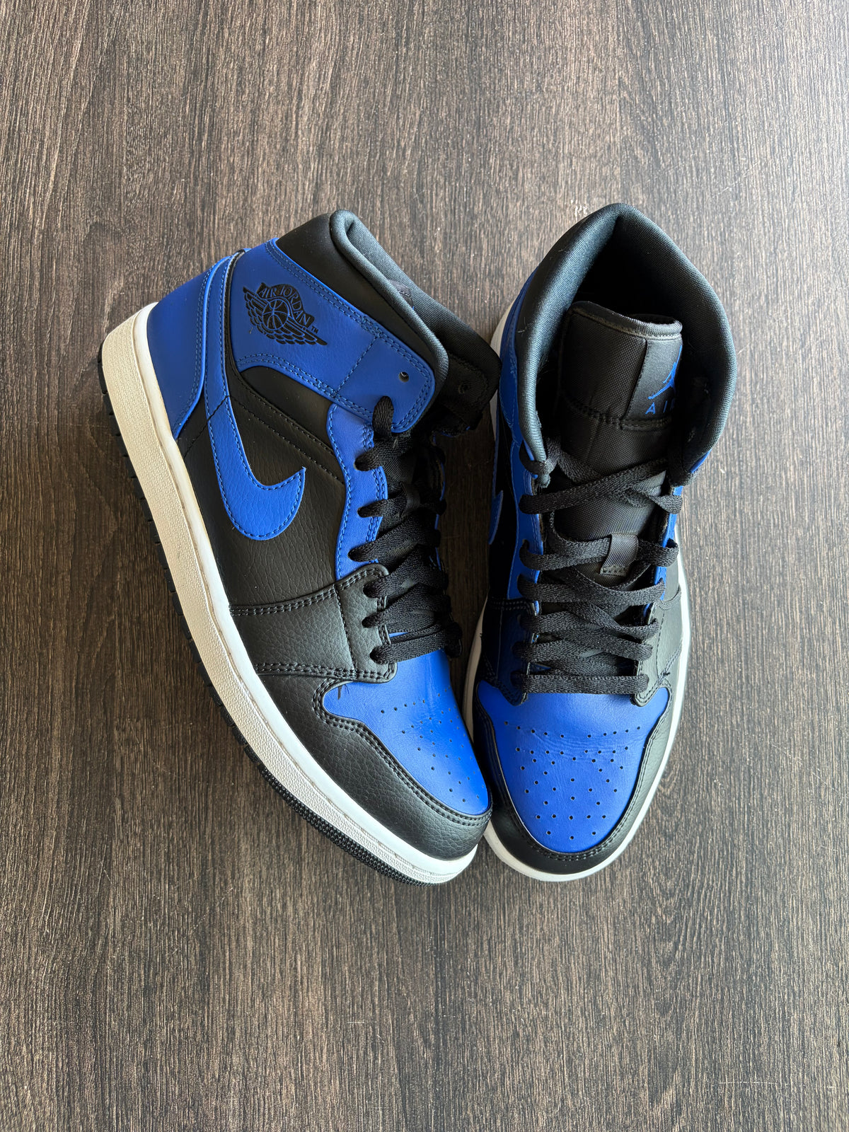 Jordan 1 Mid Hyper Royal Tumbled Leather (US 10.5) - USED