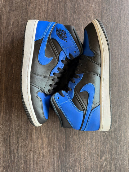 Jordan 1 Mid Hyper Royal Tumbled Leather (US 9) - USED