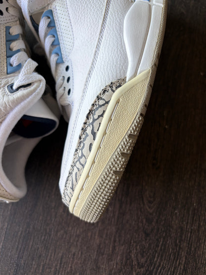 Jordan 3 Retro UNC (2020) (US 9) - Yellowing