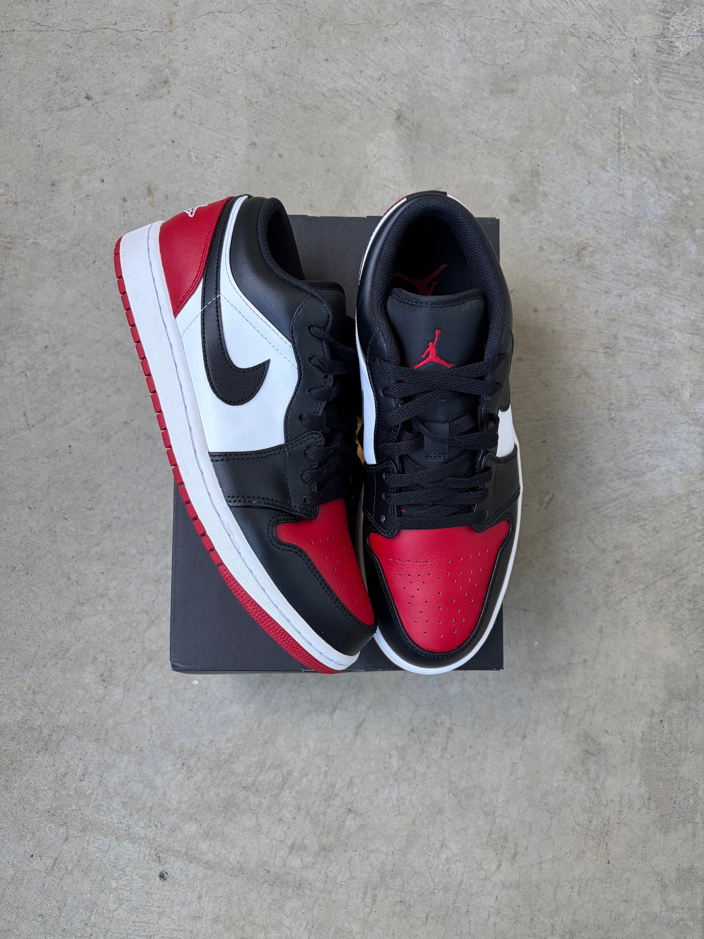 Jordan 1 Low Bred Toe 2.0 (Men's) (US 10.5)