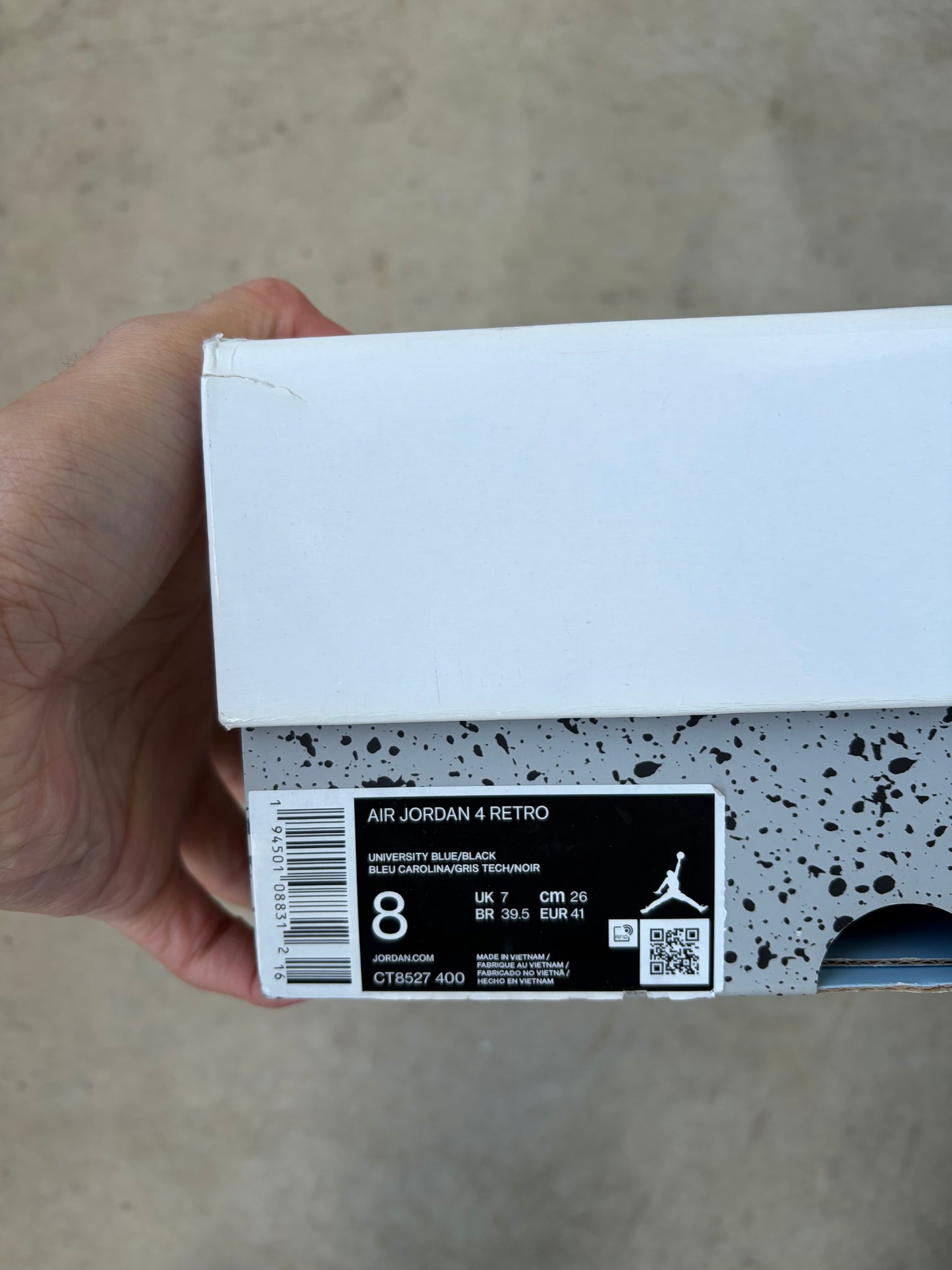 Jordan 4 Retro University Blue (Men's) (US 8)