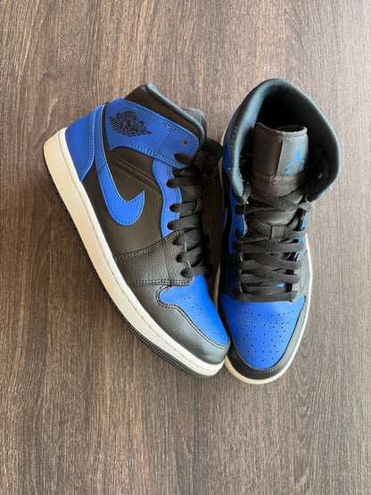 Jordan 1 Mid Hyper Royal Tumbled Leather (US 9) - USED